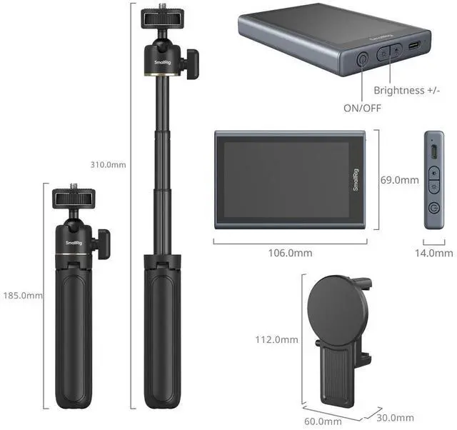 Alt view image 2 of 7 - SmallRig 3.9" Wireless Video Monitor Vlog Kit with MagSafe for Phone
