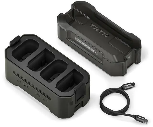 Alt view image 4 of 4 - Tilta 4-Channel Portable Charging Station for DMW-BLK22 Battery, Green