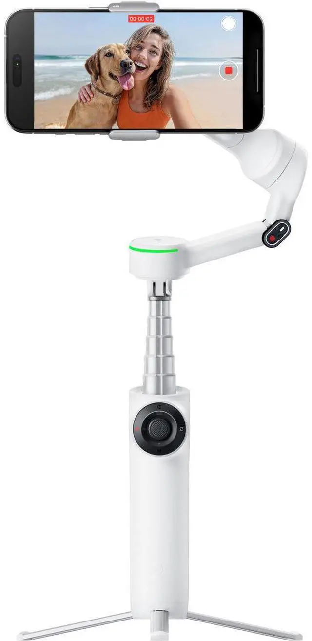 Alt view image 2 of 7 - Insta360 Flow 2 Pro 3-Axis AI-Powered Smartphone Gimbal Stabilizer - Summit White