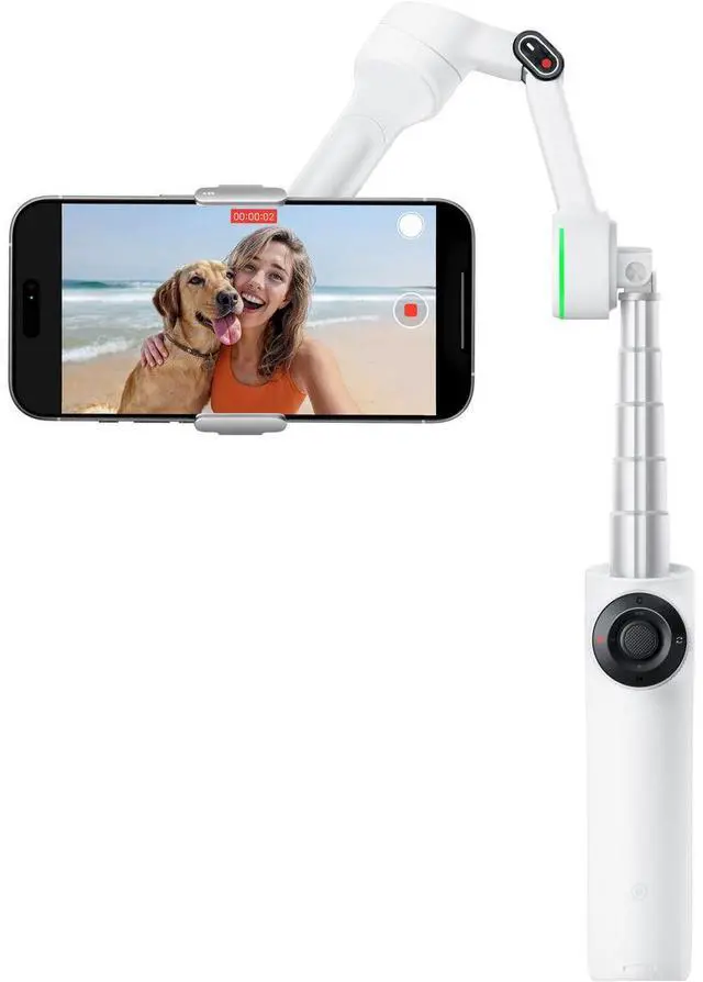 Alt view image 5 of 7 - Insta360 Flow 2 Pro 3-Axis AI-Powered Smartphone Gimbal Stabilizer - Summit White