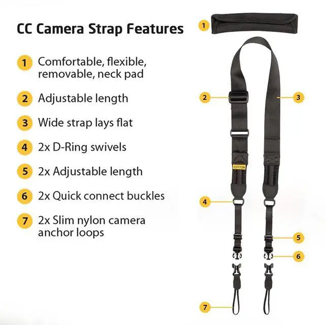 Alt view image 4 of 4 - Cotton Carrier Camera Neck Strap, Black