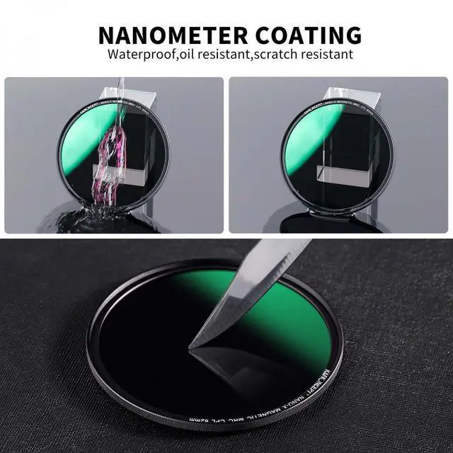 Alt view image 6 of 7 - K&F Concept 62mm Nano-X CPL Magnetic Filter