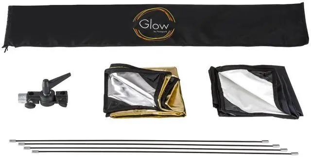 Alt view image 4 of 7 - Glow Glow Light Reflector Panel for Photo Studio       Photography 35 x 70" with Stand Bracket Rotating  Rod Adapter, Aluminum Rods, Carry Bag