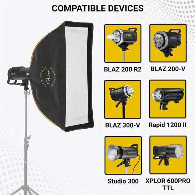 Alt view image 2 of 9 - Glow EZ Lock 1x2 Quick Strip Softbox With Bowens Mount (10x24") #EZ-SB-1024