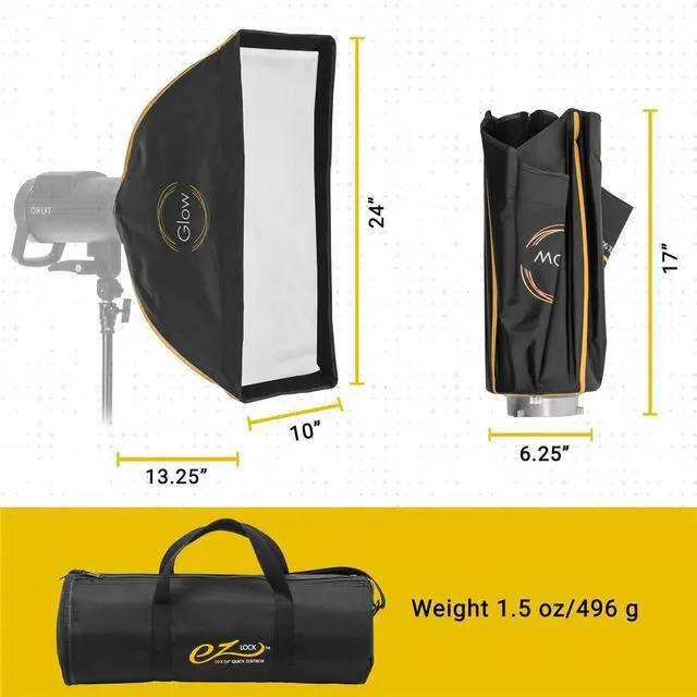 Alt view image 8 of 9 - Glow EZ Lock 1x2 Quick Strip Softbox With Bowens Mount (10x24") #EZ-SB-1024
