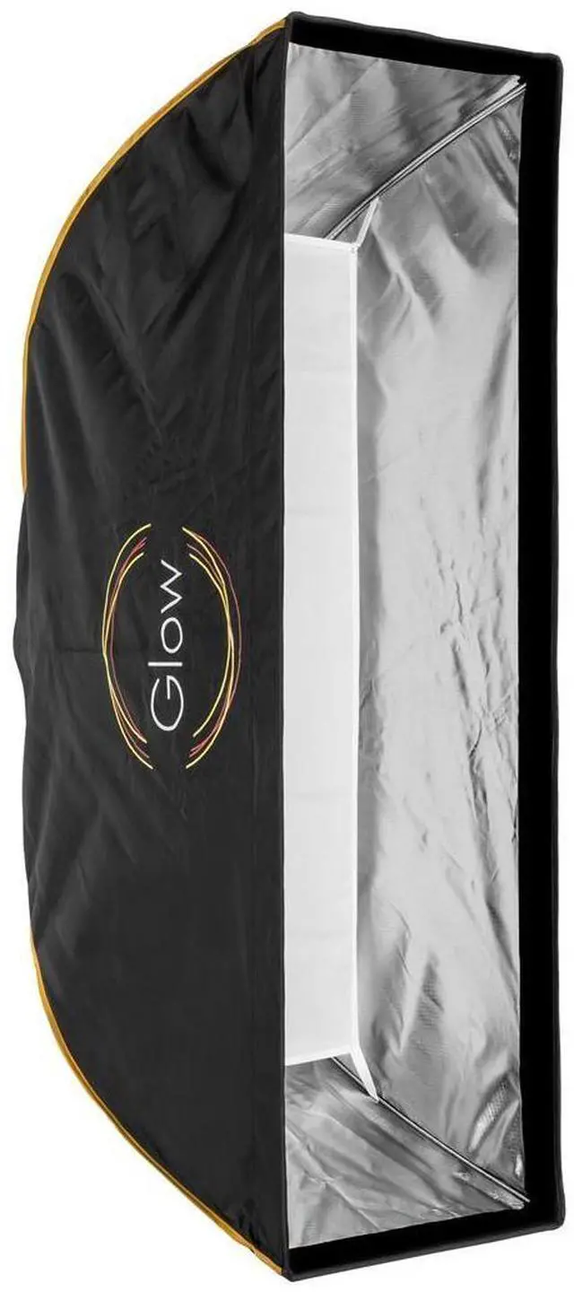 Alt view image 3 of 7 - Glow Glow EZ Lock 16x48" Quick Strip Rectangular Bowens Mount Softbox w/External, Internal Diffusers, Deflector Disk, Grid, Soft box Speedring Adapter for Studio Softbox Lighting