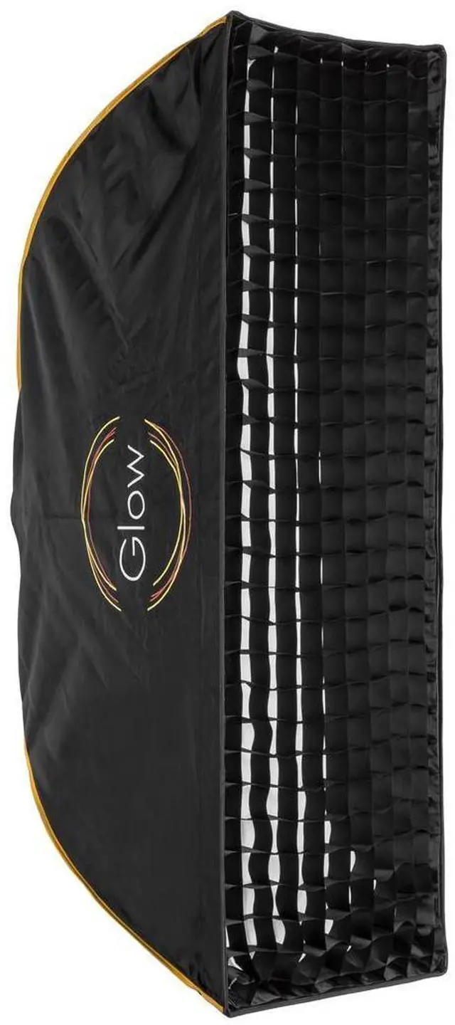 Alt view image 7 of 7 - Glow Glow EZ Lock 16x48" Quick Strip Rectangular Bowens Mount Softbox w/External, Internal Diffusers, Deflector Disk, Grid, Soft box Speedring Adapter for Studio Softbox Lighting