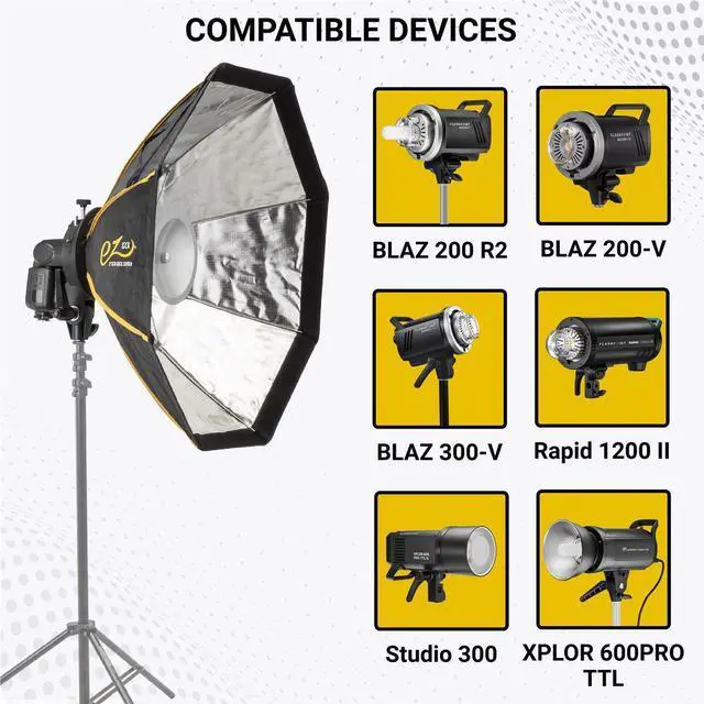 Alt view image 5 of 7 - Glow Glow EZ Lock 25" Octa Small Quick Softbox, 8-Sided Parabolic Softbox Opens Up and Closes Down Easily, this Bowens Mount Softbox is a Perfect Speedlight Soft box