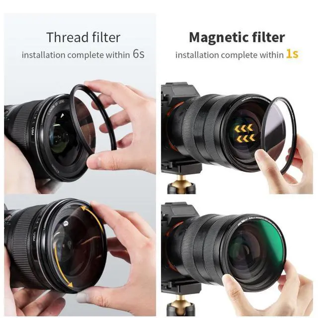 Alt view image 5 of 7 - K&F Concept 58mm Nano-X 1/8 Black Soft Diffusion Magnetic Filter
