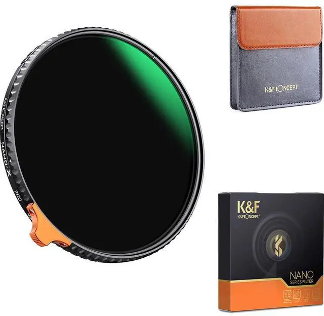 Alt view image 14 of 14 - K&F Concept 52mm Putter Variable ND Filter ND2-ND400 (1-9 Stops) 28 Multi-Layer Coatings Import AGC Glass Adjustable Neutral Density Filter for Camera Lens (Nano-X Series)