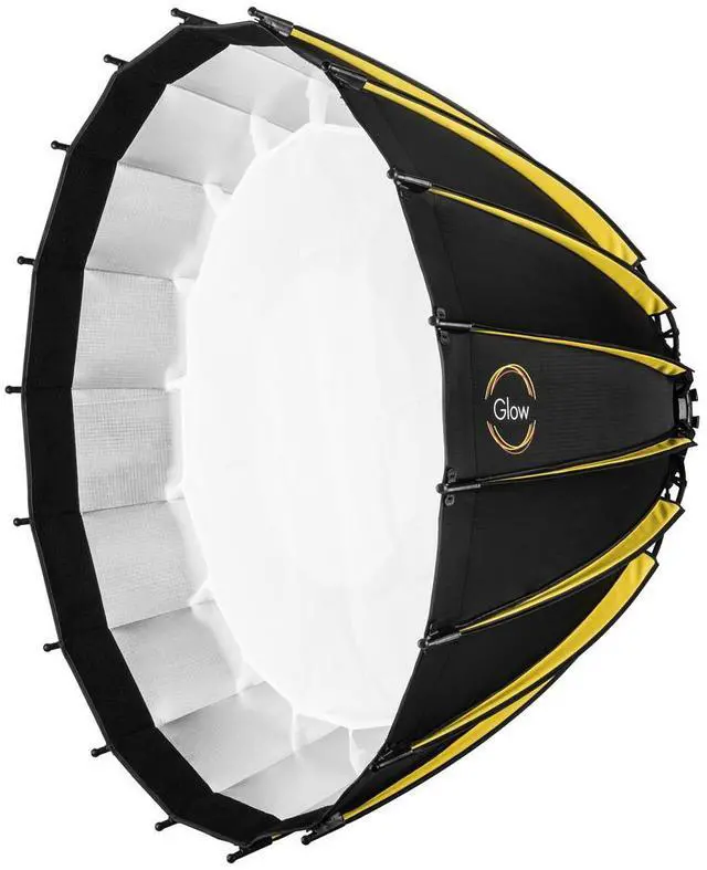 Alt view image 2 of 7 - Glow Glow Profond Quick-Open 35.4" Deep Parabolic Softbox (90cm), Octadecagon Fiberglass Rod Round Soft Box with Interchangeable Bowens Mount is Suitable for Outdoor and Indoor Shooting