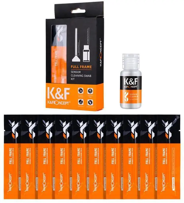 Alt view image 3 of 7 - K&F Concept 24mm Full-Frame Sensor Cleaning Swab Kit with 10x 24mm Cleaning Swabs and 1x 20ml Cleaning Liquid