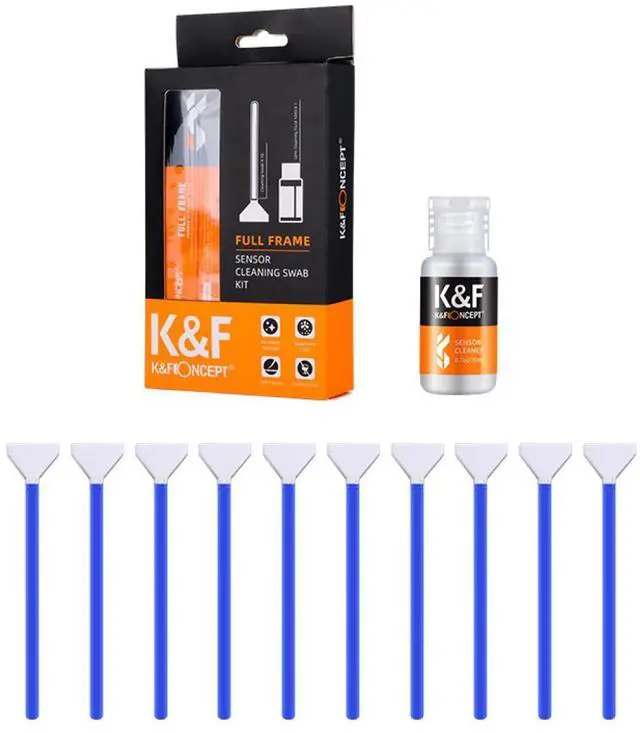 Alt view image 4 of 7 - K&F Concept 24mm Full-Frame Sensor Cleaning Swab Kit with 10x 24mm Cleaning Swabs and 1x 20ml Cleaning Liquid