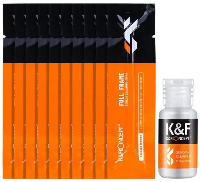 Alt view image 7 of 7 - K&F Concept 24mm Full-Frame Sensor Cleaning Swab Kit with 10x 24mm Cleaning Swabs and 1x 20ml Cleaning Liquid