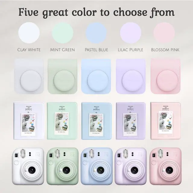 Alt view image 7 of 7 - Slinger FujiFilm Instax Mini 12 Accessory Kit, Pastel Blue