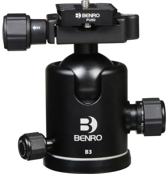 Alt view image 2 of 10 - Benro B-Series Double Action Ballhead - B-3 & PU-60 Quick Release Plate