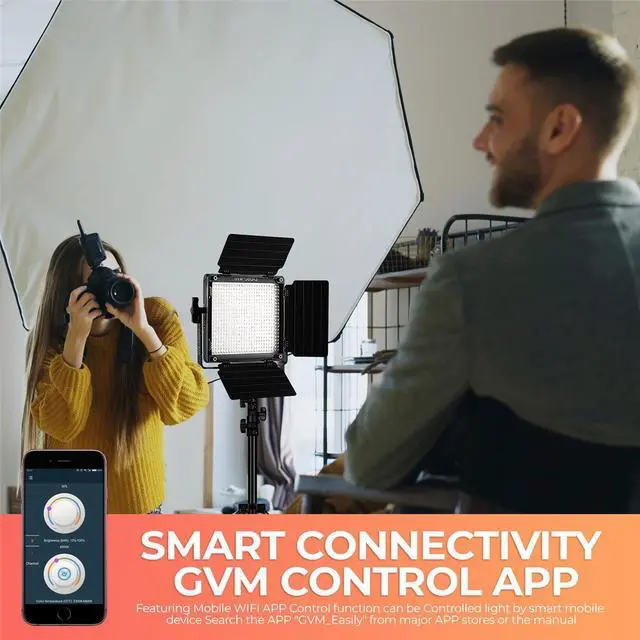 Alt view image 4 of 7 - GVM 560AS 30W Bi-Color Soft LED Panel 2-Light Kit w/Charger, 4x NP-F550 Battery