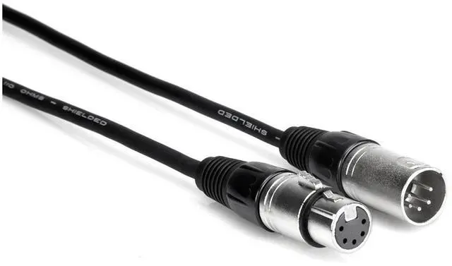 Alt view image 3 of 3 - Hosa DMX-550 DMX 5-Pin XLR Male to 5-Pin XLR Female Extension Cable - 50'