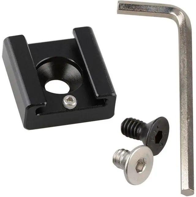Alt view image 3 of 7 - CAMVATE 1/4"-20 Mount to Shoe Adapter for Flash Light DSLR Rig, Blackmagic, Cinema Camera, Cage, Black