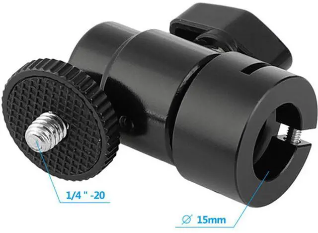 Alt view image 6 of 6 - CAMVATE Versatile Support Holder Ball Head with 1/4"-20 Male Thread Mount and 15mm Rod Port