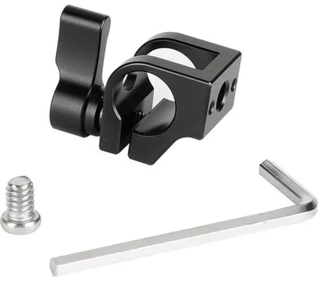 Alt view image 4 of 6 - CAMVATE Universal 15mm Single Rod Clamp with 1/4" Mount for Camera Cage, Black Knob