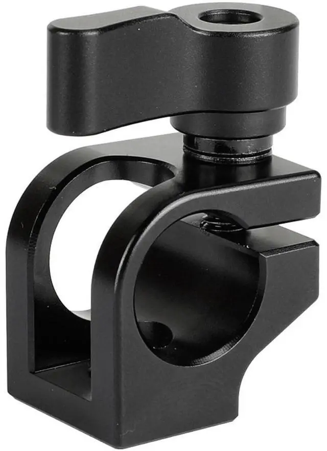 Alt view image 3 of 6 - CAMVATE Universal 15mm Single Rod Clamp with 1/4" Mount for Camera Cage, Black Knob