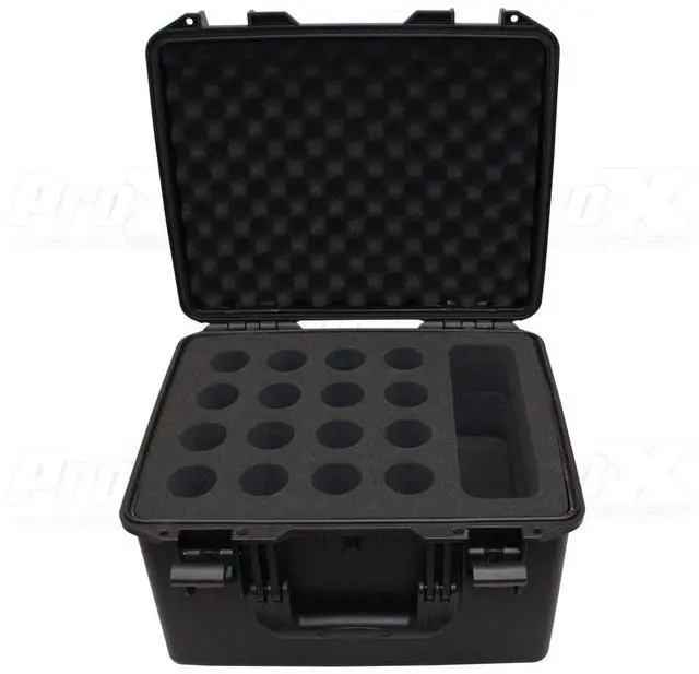 Alt view image 4 of 10 - ProX XM-1216MIC VaultX Watertight Microphone Case (Holds 16 Handheld Units)