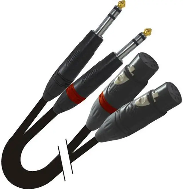 Main image of ProX XC-DSXF05 5' Dual 1/4" TRS-M to Dual XLR3-F Balanced High Performance Audio Cable