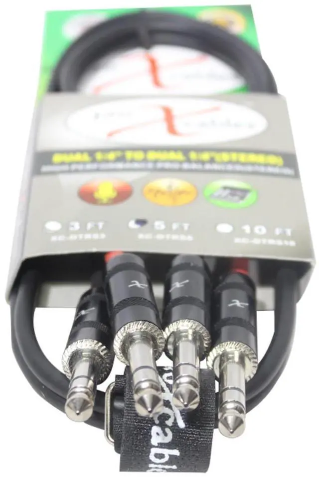 Alt view image 2 of 3 - ProX XC-DTRS5 5 Ft. Balanced Dual 1/4" TRS-M to Dual 1/4" TRS-M High Performance Audio Cable