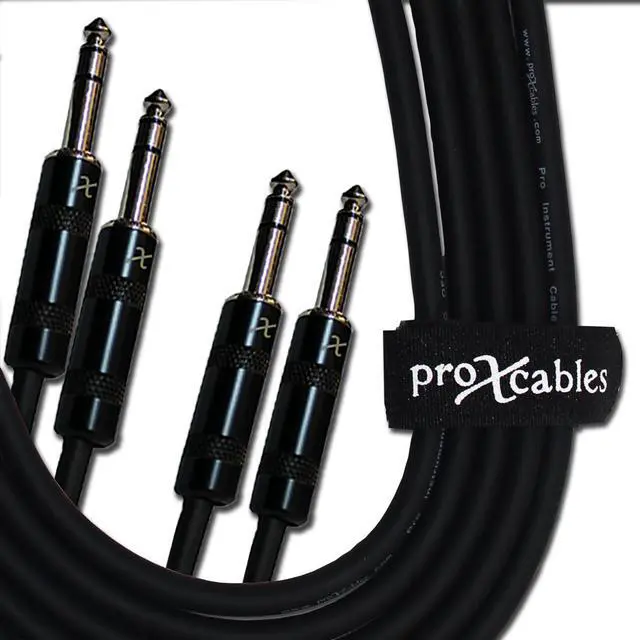Alt view image 3 of 3 - ProX XC-DTRS5 5 Ft. Balanced Dual 1/4" TRS-M to Dual 1/4" TRS-M High Performance Audio Cable