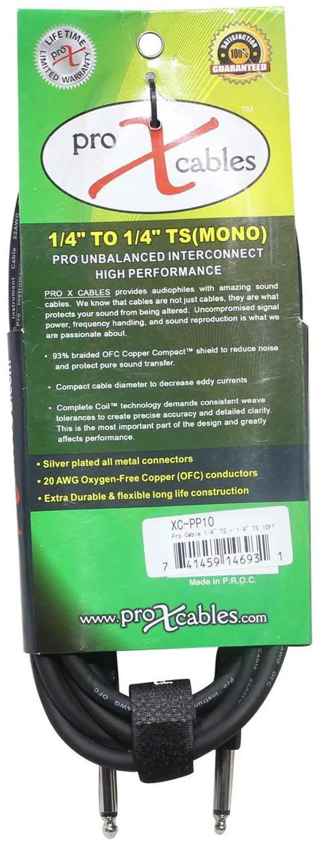 Alt view image 4 of 6 - ProX XC-PP10 | 10\' 1/4 to 1/4 Cable