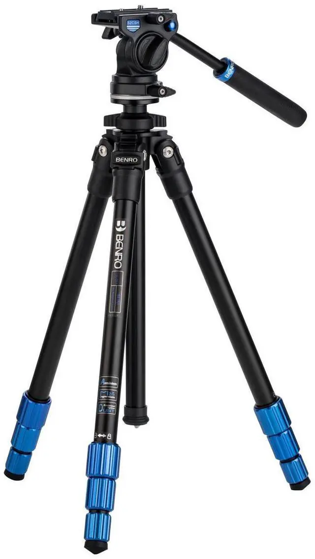 Main image of Benro 4-Section Aluminum Slim Video Tripod with S2P Head