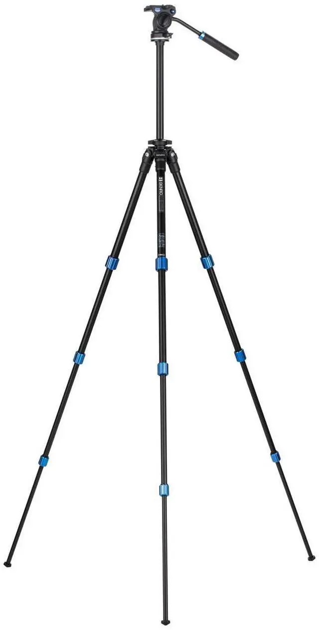 Alt view image 2 of 8 - Benro 4-Section Aluminum Slim Video Tripod with S2P Head