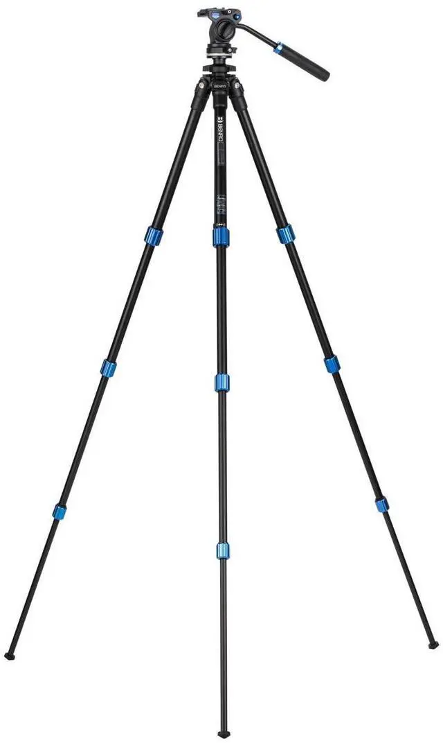 Alt view image 3 of 8 - Benro 4-Section Aluminum Slim Video Tripod with S2P Head