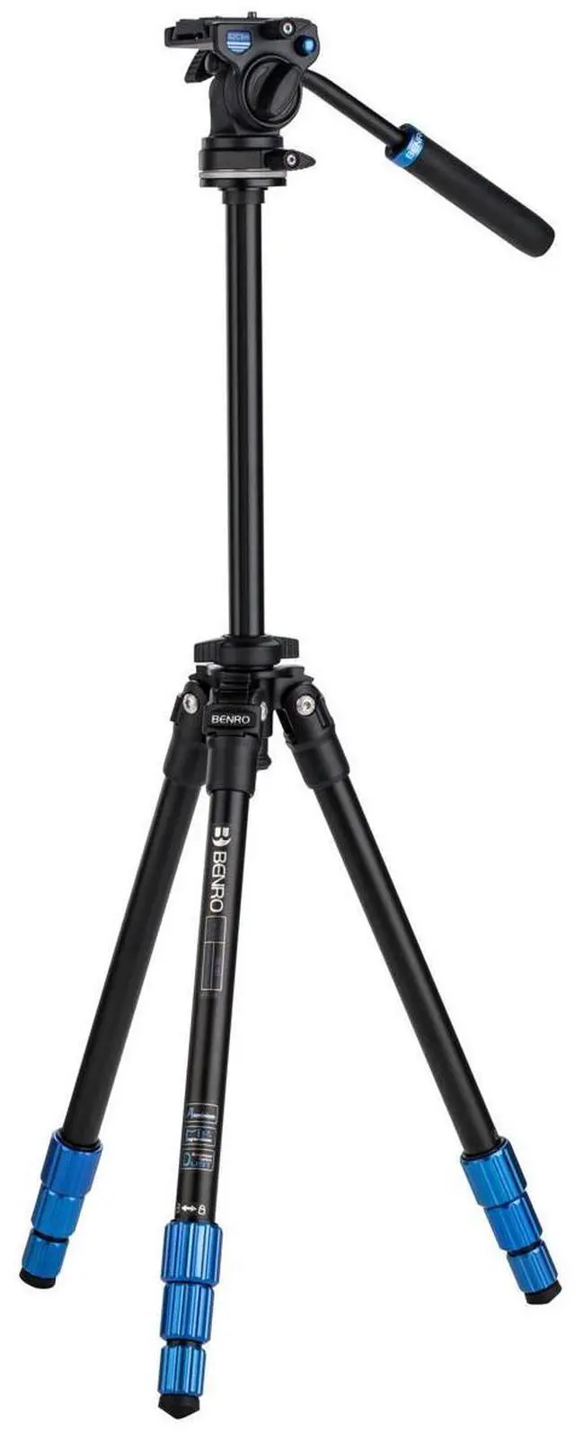 Alt view image 4 of 8 - Benro 4-Section Aluminum Slim Video Tripod with S2P Head
