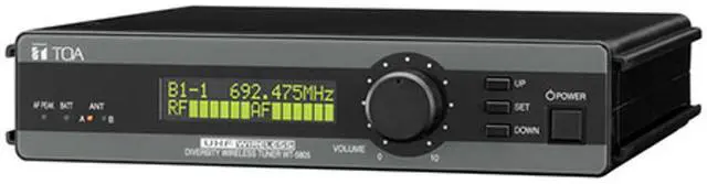 Main image of TOA Electronics WT-5805 Wireless Space Diversity Tuner, 64 Channel Selectable, 90 dB Sensitivity, H01:576-606MHz Frequency Range