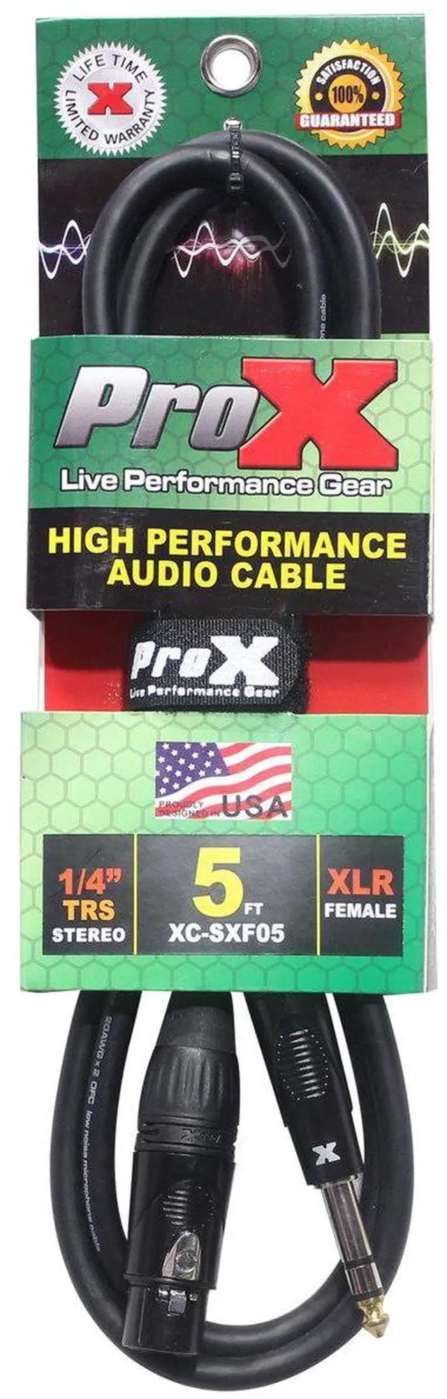 Alt view image 4 of 7 - ProX 1/4" TRS to XLR Female Cable, 5'