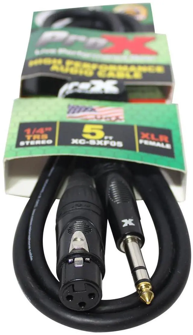 Alt view image 6 of 7 - ProX 1/4" TRS to XLR Female Cable, 5'
