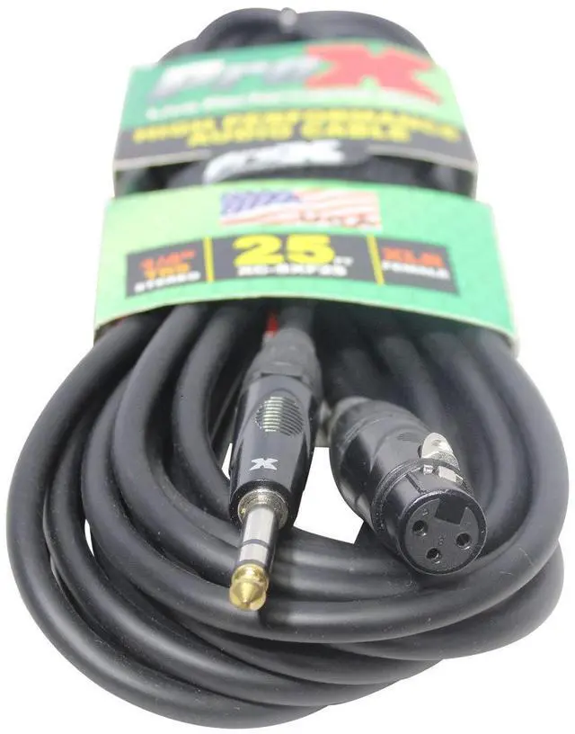 Alt view image 3 of 3 - ProX XC-SXF25 25' 1/4" TRS-M to XLR3-F Balanced High Performance Audio Cable