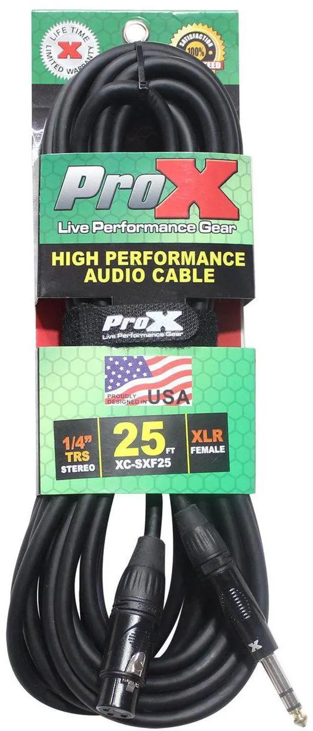 Main image of ProX XC-SXF25 25' 1/4" TRS-M to XLR3-F Balanced High Performance Audio Cable