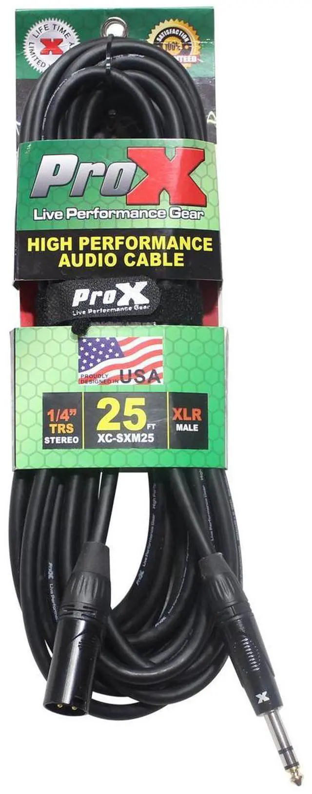 Alt view image 5 of 8 - ProX XC-SXM25 25' XLR3-M to 1/4" TRS-M Balanced High Performance Audio Cable