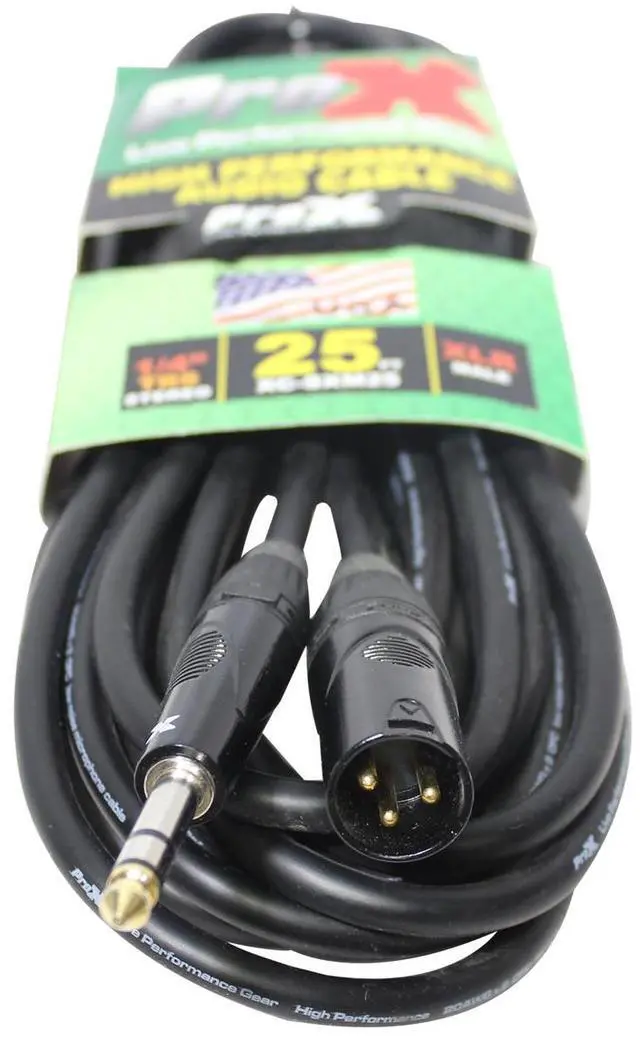 Alt view image 7 of 8 - ProX XC-SXM25 25' XLR3-M to 1/4" TRS-M Balanced High Performance Audio Cable