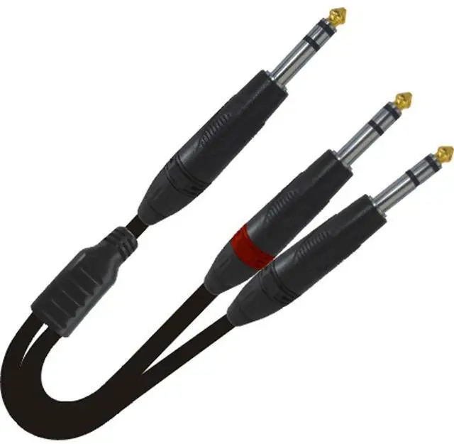 Alt view image 4 of 4 - ProX XC-SYS03 3' 1/4" TRS-M to Dual 1/4" TRS-M High Performance Audio Cable
