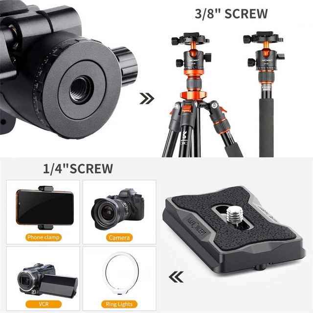 Alt view image 4 of 7 - K&F Concept KF-28 Series 28mm Aluminum Alloy Panoramic Ball Head, 22 lbs Load Capacity