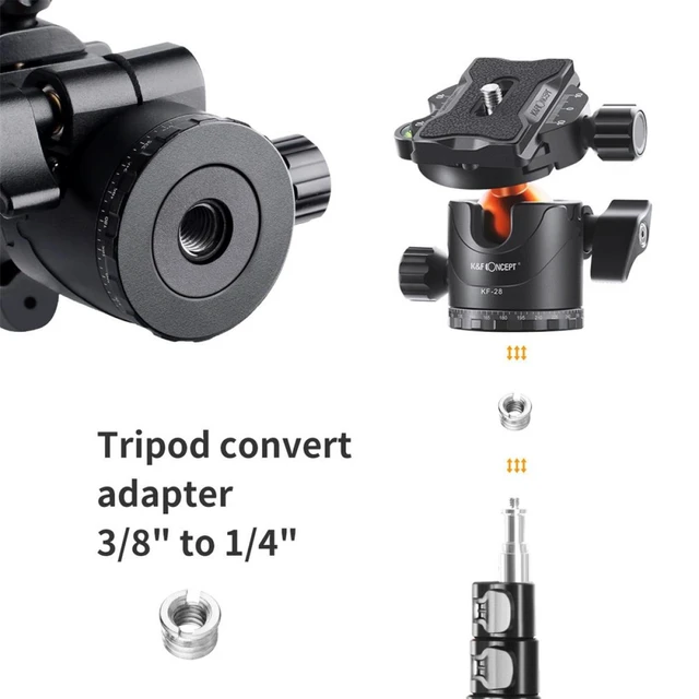 Alt view image 5 of 7 - K&F Concept KF-28 Series 28mm Aluminum Alloy Panoramic Ball Head, 22 lbs Load Capacity