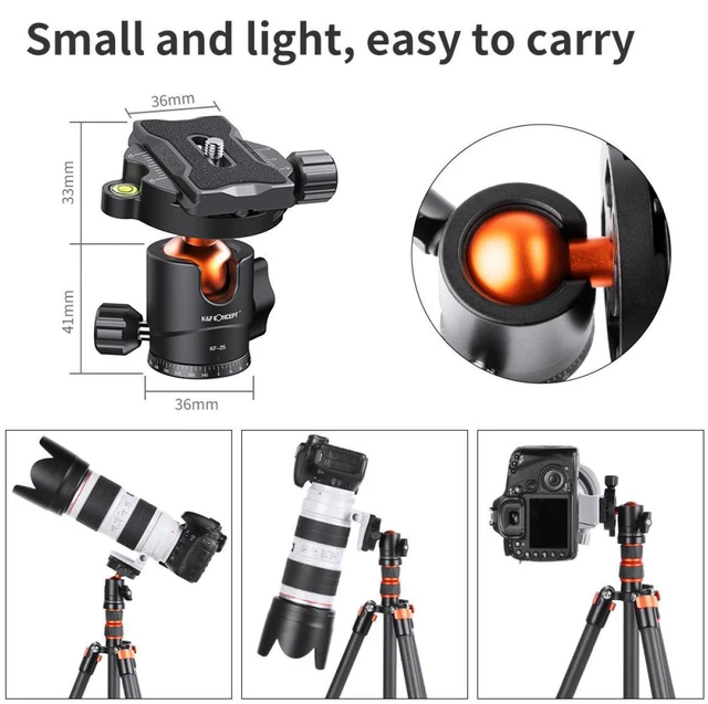 Alt view image 6 of 7 - K&F Concept KF Concept KF-25 Series 25mm AL Alloy Panoramic Ball Head, 17.6 lbs Load