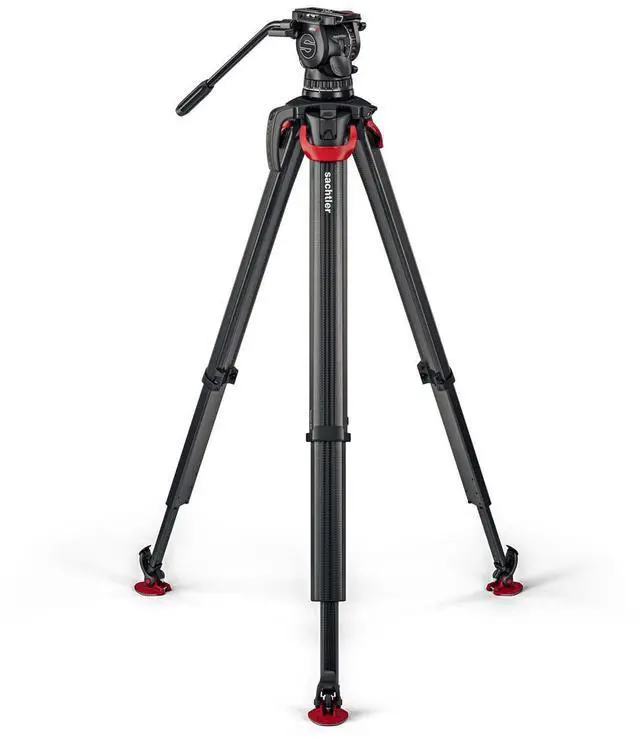 Alt view image 6 of 7 - Sachtler aktiv10 Sideload Fluid Head System with flowtech100 Tripod, Rubber Feet