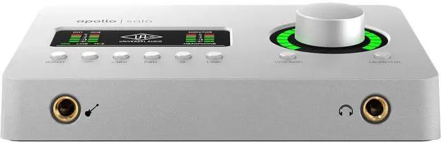 Alt view image 3 of 7 - Universal Audio Apollo Solo Heritage Edition Desktop 2x4 Thunderbolt 3 Audio Interface with Realtime UAD Processing for Mac and Windows Bundles With Closed-Back Studio Monitor Headphones