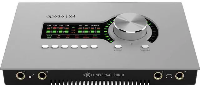 Alt view image 5 of 6 - Universal Audio Apollo x4 Gen 2 Thunderbolt 3 Audio Interface with Essentials+ Plug-Ins with Closed-Back Studio Monitor Headphones and Value Series XLR M to F Professional Microphone Cable - 25'