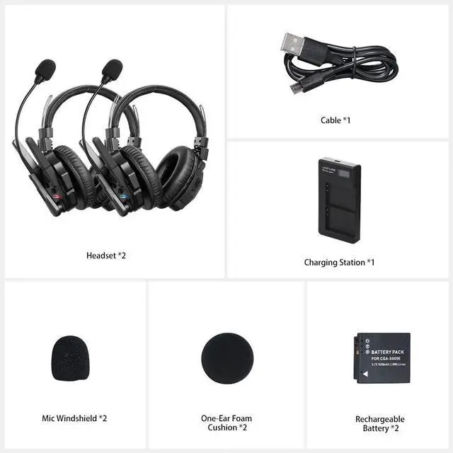 Alt view image 7 of 9 - SYNCO Audio Xtalk XMax2 Dual-Ear Wireless Intercom Headset 500m Range, AI Noise Cancellation, Bluetooth, Boost Mode